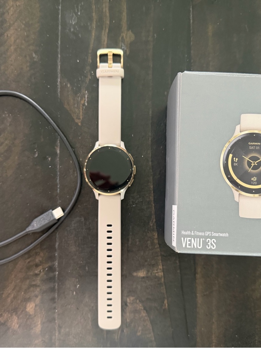 Garmin Venu 3S Smartwatch - French Gray with Soft Gold Bezel